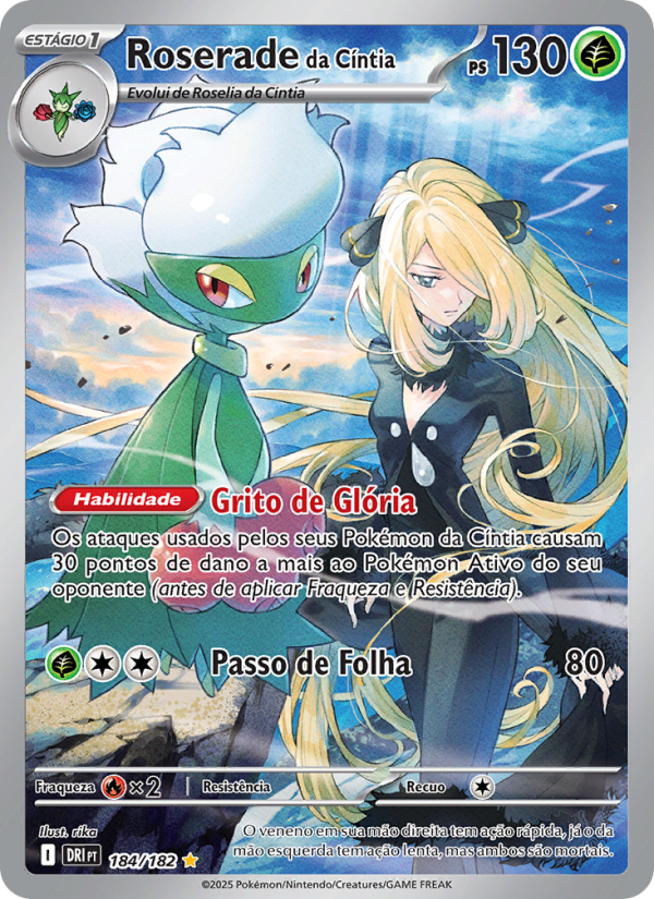 Roserade da Cíntia 184 — Rivais Predestinados (Portuguese Pokémon TCG card)
