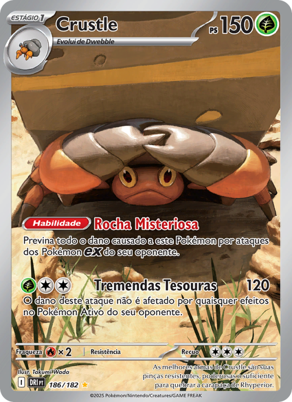 Crustle 186 — Rivais Predestinados (Portuguese Pokémon TCG card)