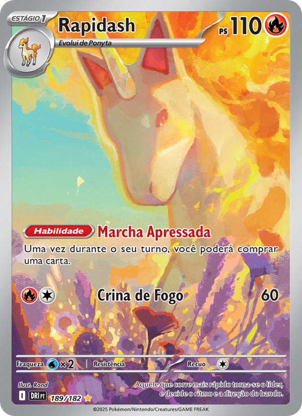 Rapidash 189 — Rivais Predestinados (Portuguese Pokémon TCG card)