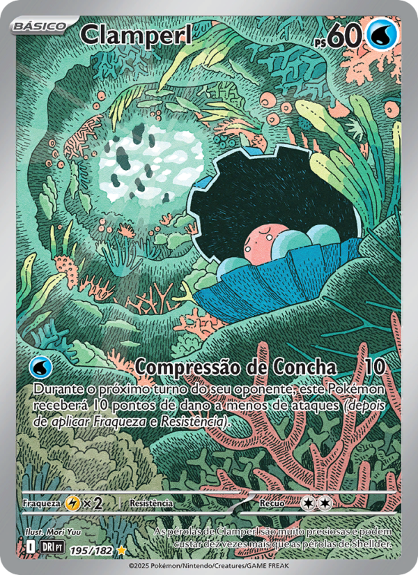 Clamperl 195 — Rivais Predestinados (Portuguese Pokémon TCG card)