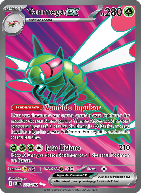 Yanmega ex 206 — Rivais Predestinados (Portuguese Pokémon TCG card)