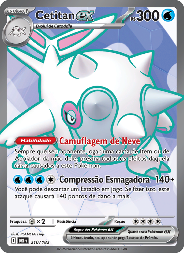 Cetitan ex 210 — Rivais Predestinados (Portuguese Pokémon TCG card)