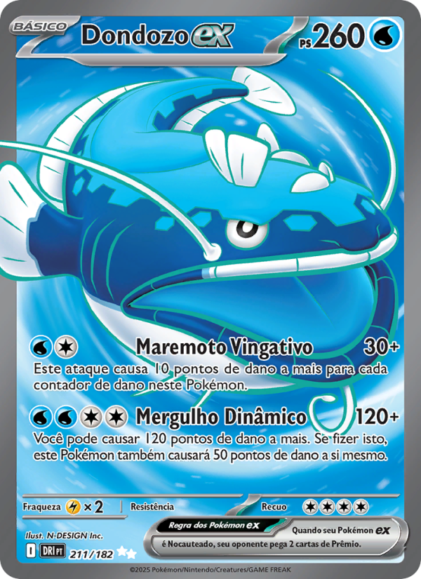 Dondozo ex 211 — Rivais Predestinados (Portuguese Pokémon TCG card)