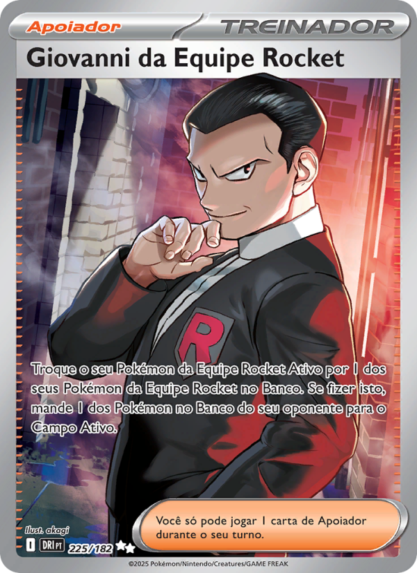 Giovanni da Equipe Rocket 225 — Rivais Predestinados (Portuguese Pokémon TCG card)