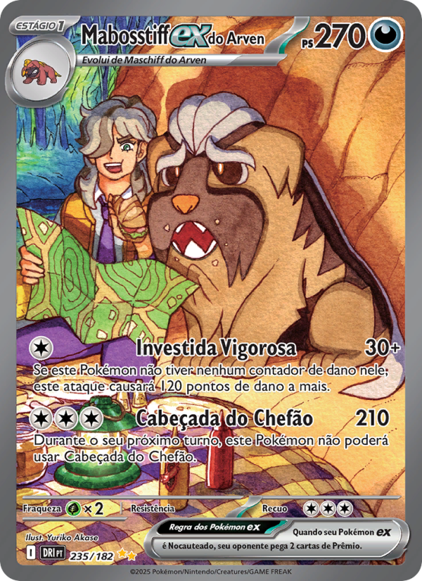 Mabosstiff ex do Arven 235 — Rivais Predestinados (Portuguese Pokémon TCG card)