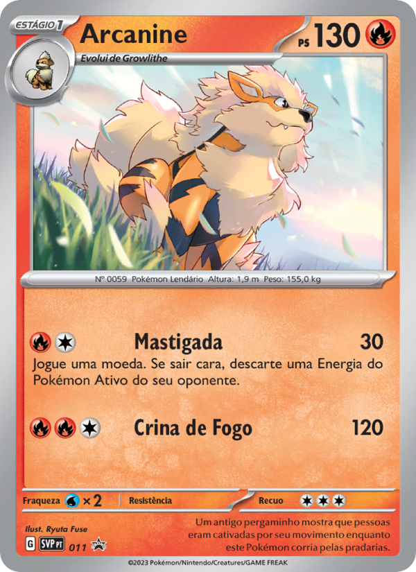 Arcanine 011 — SVP Black Star Promos (Portuguese Pokémon TCG card)