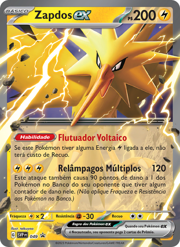 Zapdos ex 049 — SVP Black Star Promos (Portuguese Pokémon TCG card)