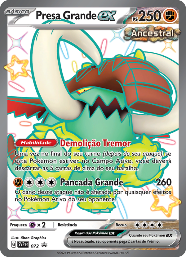Presa Grande ex 072 — SVP Black Star Promos (Portuguese Pokémon TCG card)