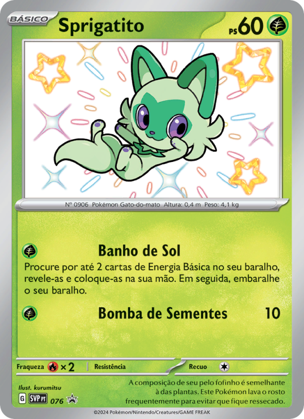 Sprigatito 076 — SVP Black Star Promos (Portuguese Pokémon TCG card)