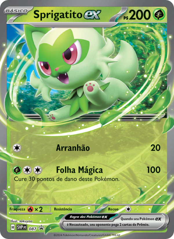 Sprigatito ex 087 — SVP Black Star Promos (Portuguese Pokémon TCG card)