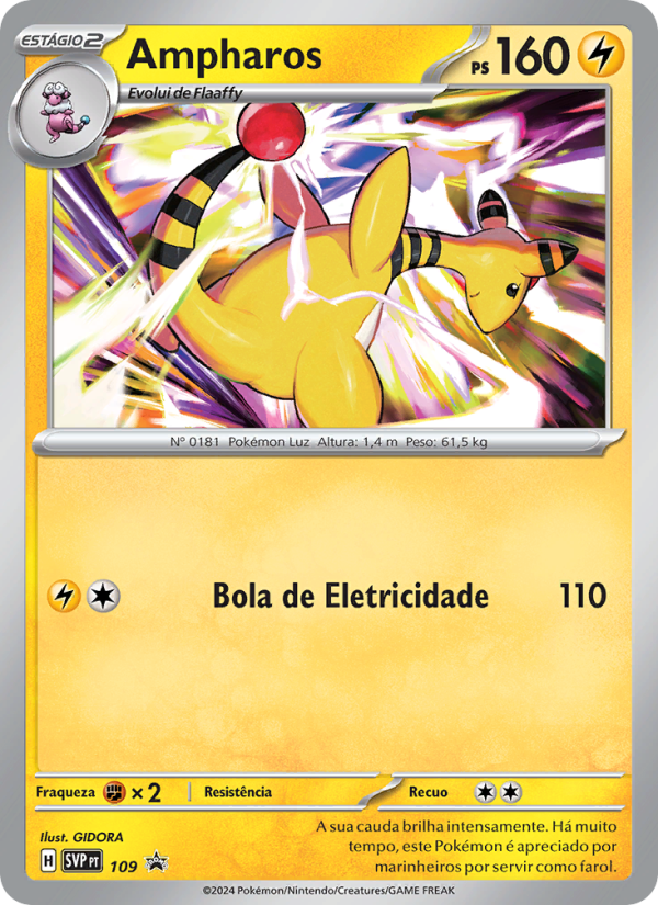 Ampharos 109 — SVP Black Star Promos (Portuguese Pokémon TCG card)