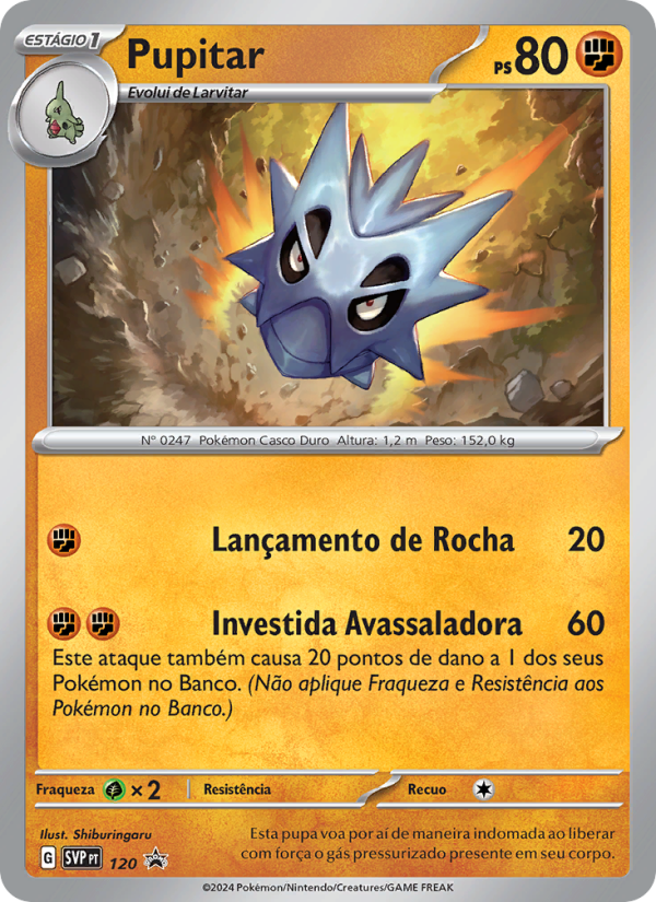 Pupitar 120 — SVP Black Star Promos (Portuguese Pokémon TCG card)