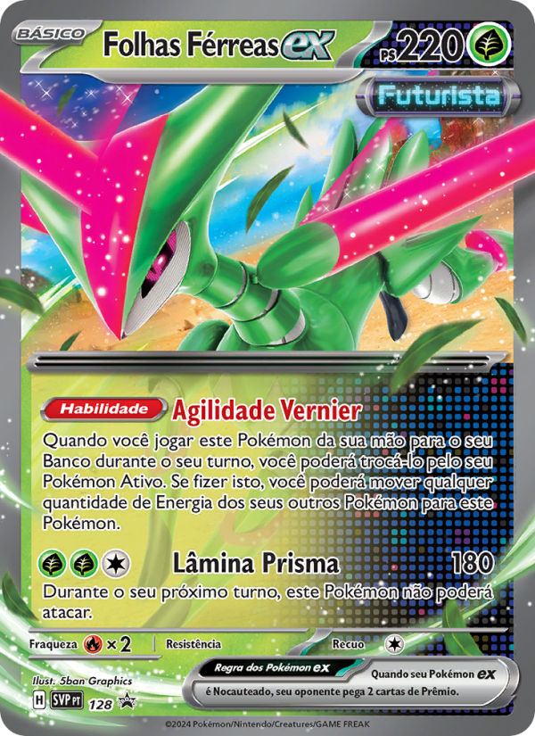 Folhas Férreas ex 128 — SVP Black Star Promos (Portuguese Pokémon TCG card)
