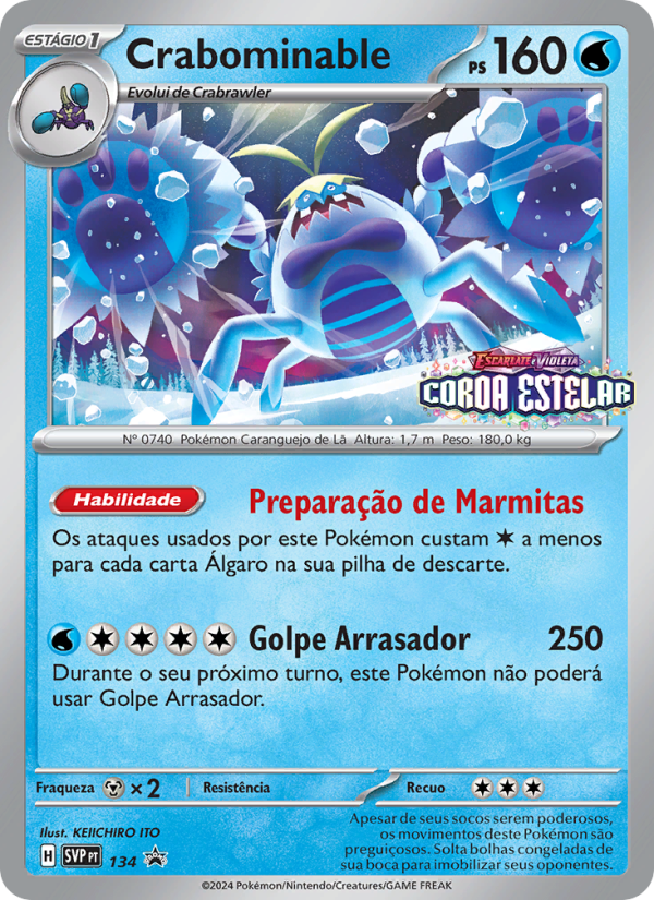 Crabominable 134 — SVP Black Star Promos (Portuguese Pokémon TCG card)