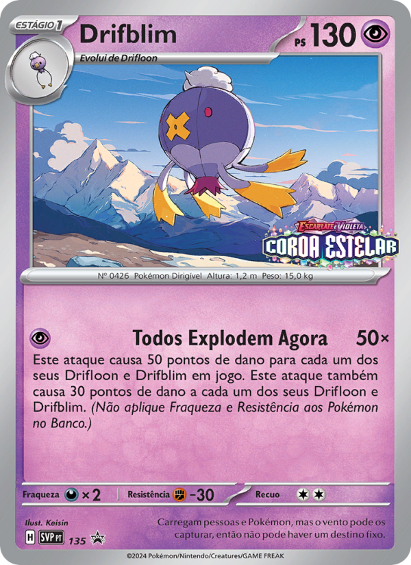 Drifblim 135 — SVP Black Star Promos (Portuguese Pokémon TCG card)