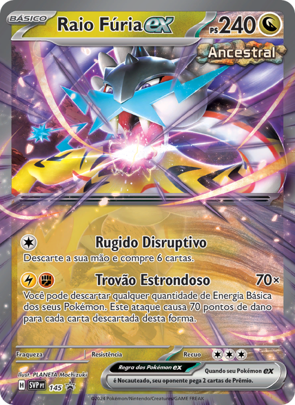 Raio Fúria ex 145 — SVP Black Star Promos (Portuguese Pokémon TCG card)