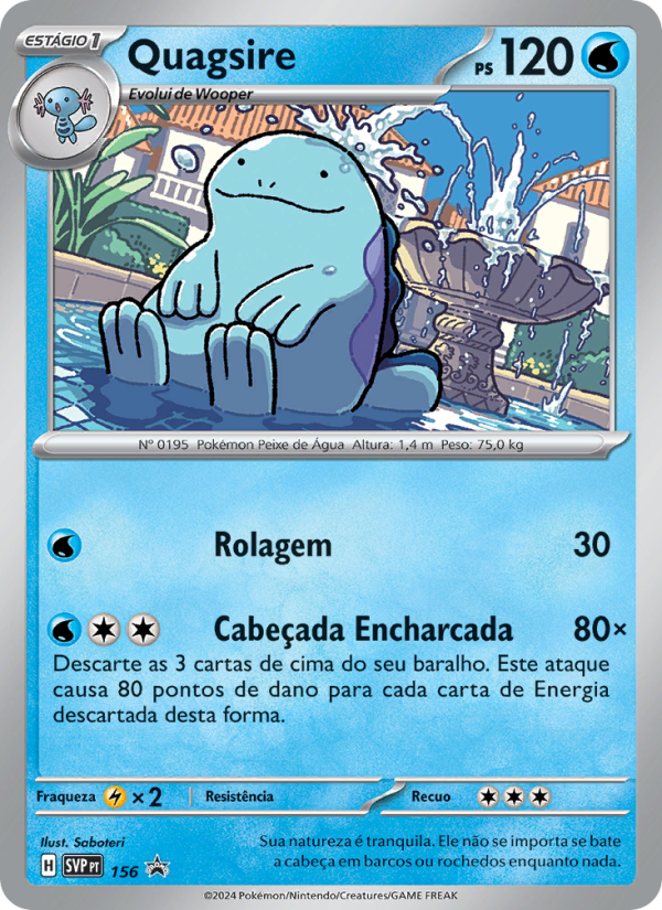 Quagsire 156 — SVP Black Star Promos (Portuguese Pokémon TCG card)