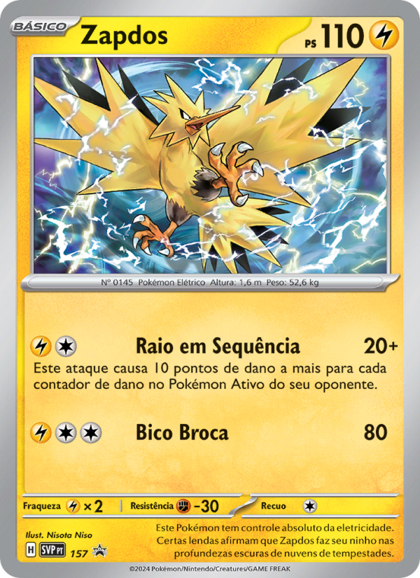 Zapdos 157 — SVP Black Star Promos (Portuguese Pokémon TCG card)