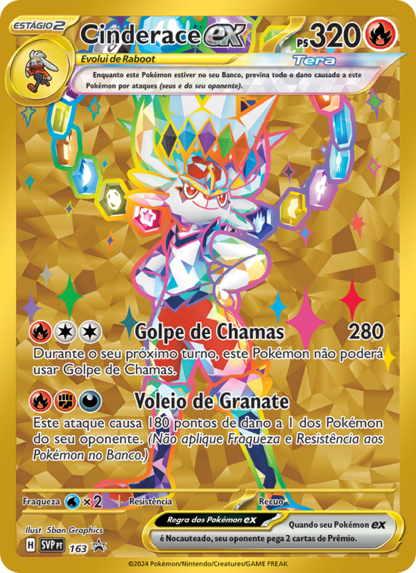 Cinderace ex 163 — SVP Black Star Promos (Portuguese Pokémon TCG card)