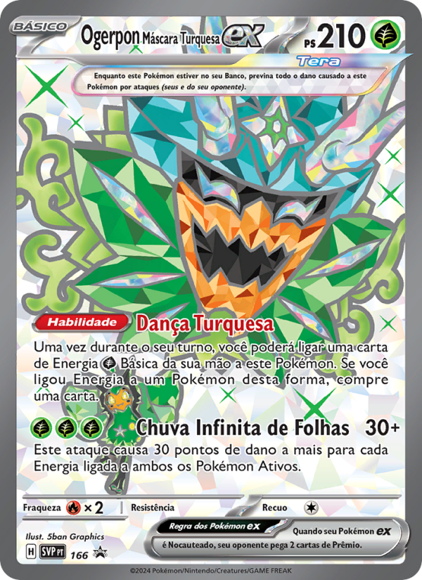 Ogerpon Máscara Turquesa ex 166 — SVP Black Star Promos (Portuguese Pokémon TCG card)