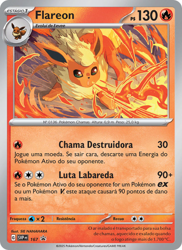 Flareon 167 — SVP Black Star Promos (Portuguese Pokémon TCG card)
