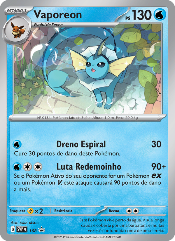 Vaporeon 168 — SVP Black Star Promos (Portuguese Pokémon TCG card)