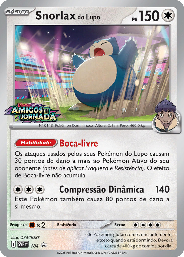 Snorlax do Lupo 184 — SVP Black Star Promos (Portuguese Pokémon TCG card)