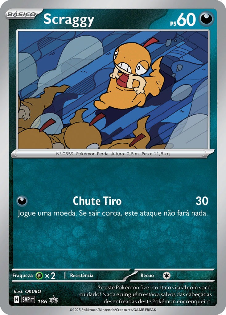 Scraggy 186 — SVP Black Star Promos (Portuguese Pokémon TCG card)