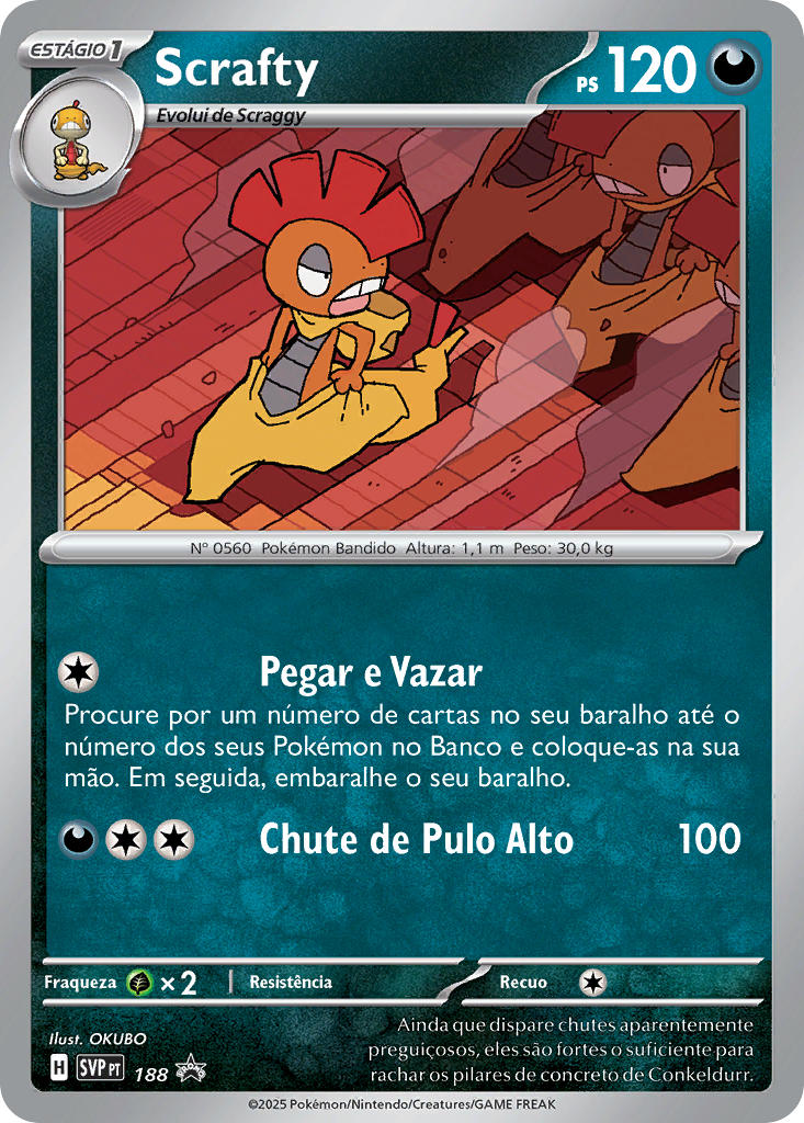 Scrafty 188 — SVP Black Star Promos (Portuguese Pokémon TCG card)