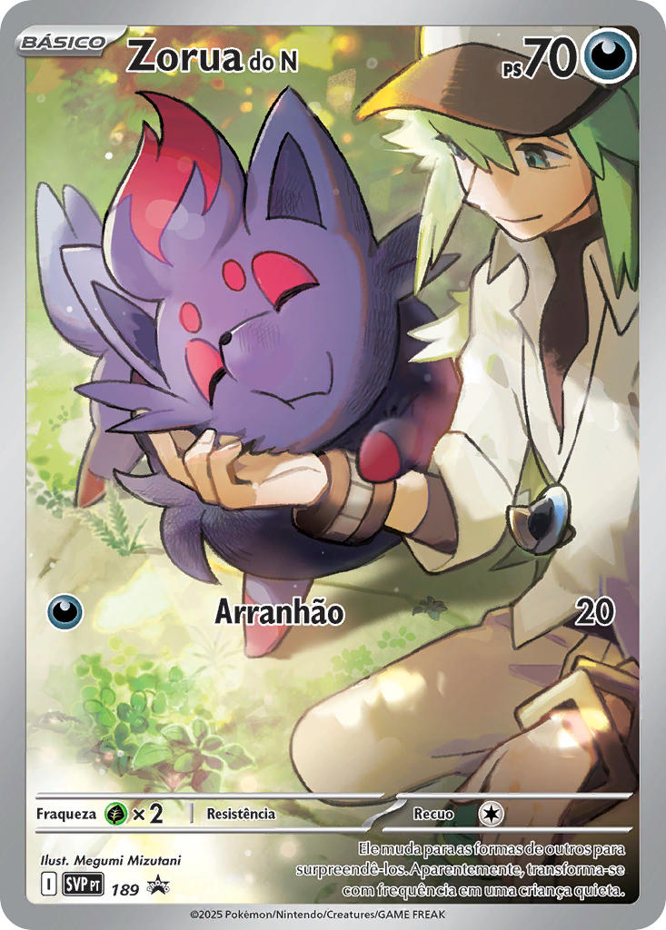 Zorua do N 189 — SVP Black Star Promos (Portuguese Pokémon TCG card)