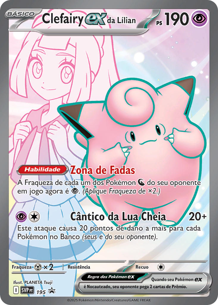 Clefairy ex da Lílian 195 — SVP Black Star Promos (Portuguese Pokémon TCG card)