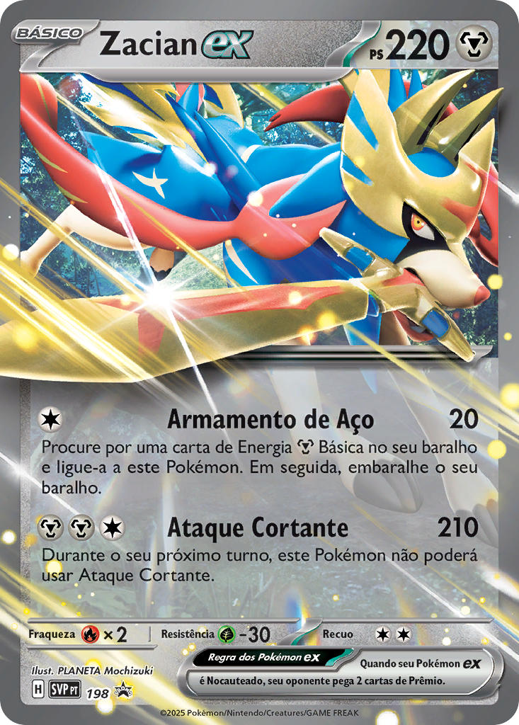 Zacian ex 198 — SVP Black Star Promos (Portuguese Pokémon TCG card)