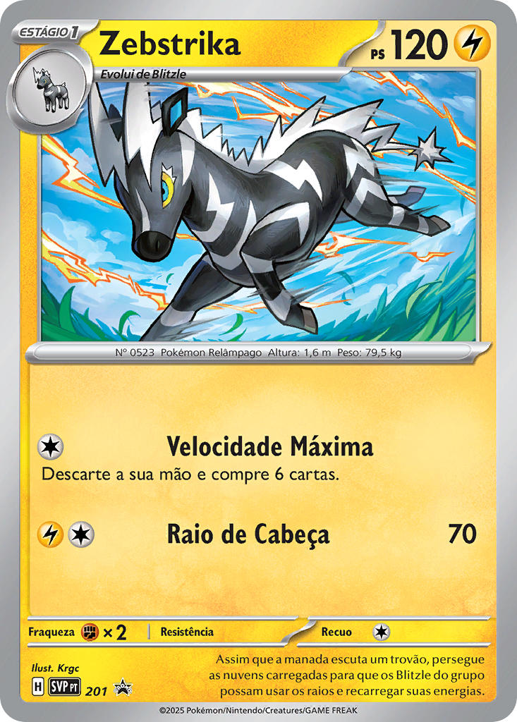 Zebstrika 201 — SVP Black Star Promos (Portuguese Pokémon TCG card)