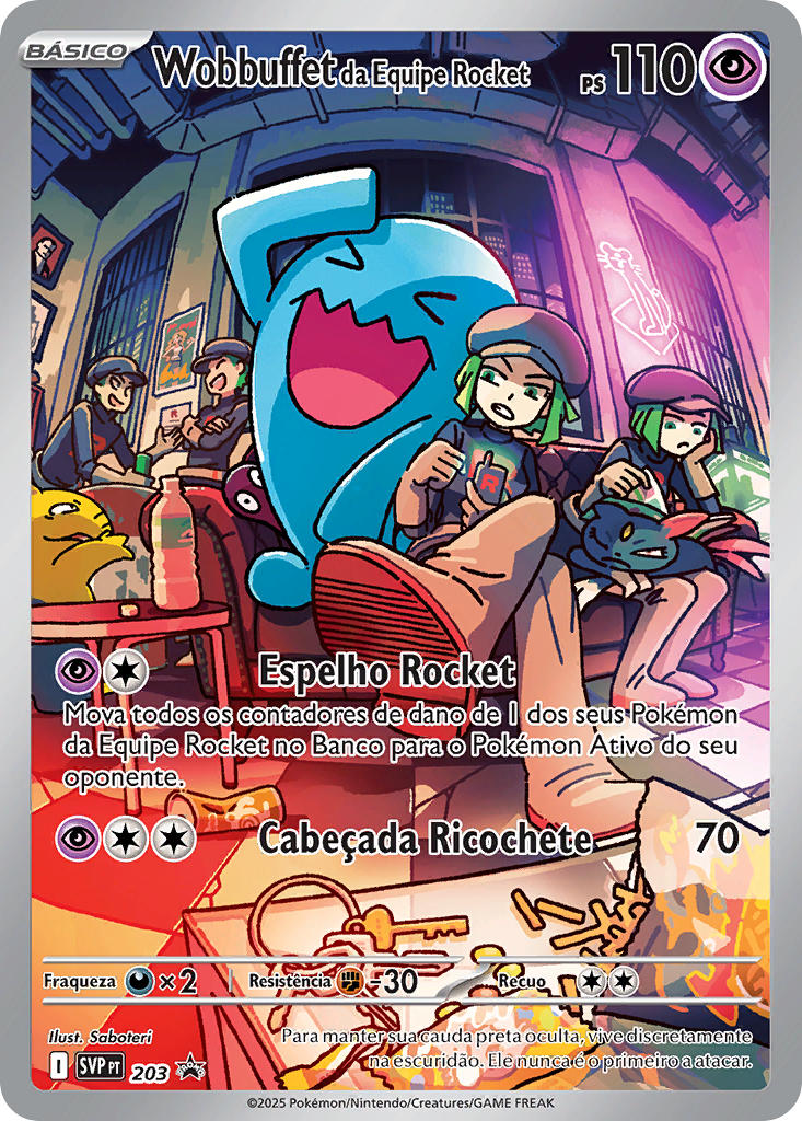 Wobbuffet da Equipe Rocket 203 — SVP Black Star Promos (Portuguese Pokémon TCG card)
