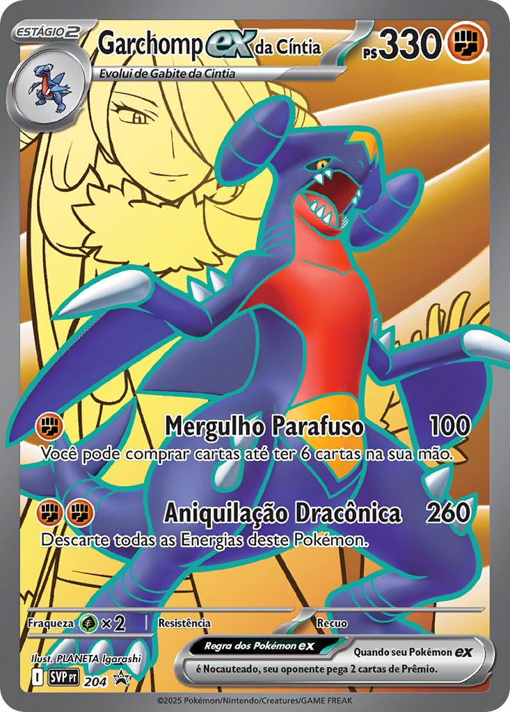 Garchomp ex da Cíntia 204 — SVP Black Star Promos (Portuguese Pokémon TCG card)