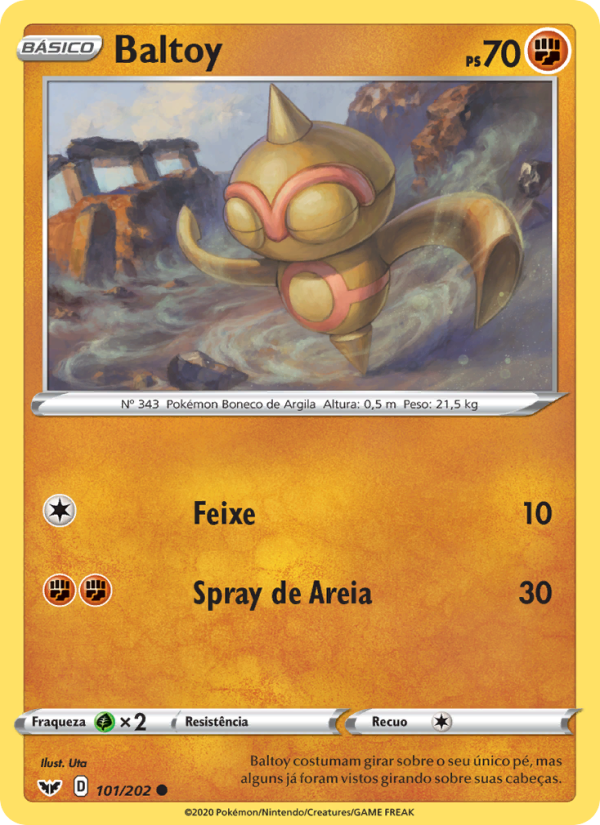 Baltoy 101 — Espada e Escudo (Portuguese Pokémon TCG card)