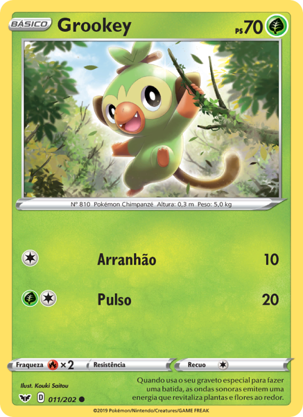 Grookey 11 — Espada e Escudo (Portuguese Pokémon TCG card)