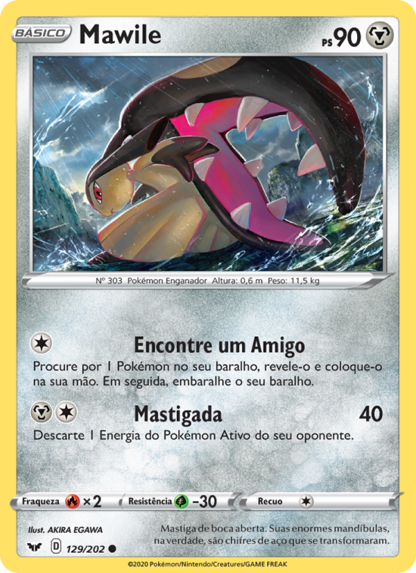 Mawile 129 — Espada e Escudo (Portuguese Pokémon TCG card)