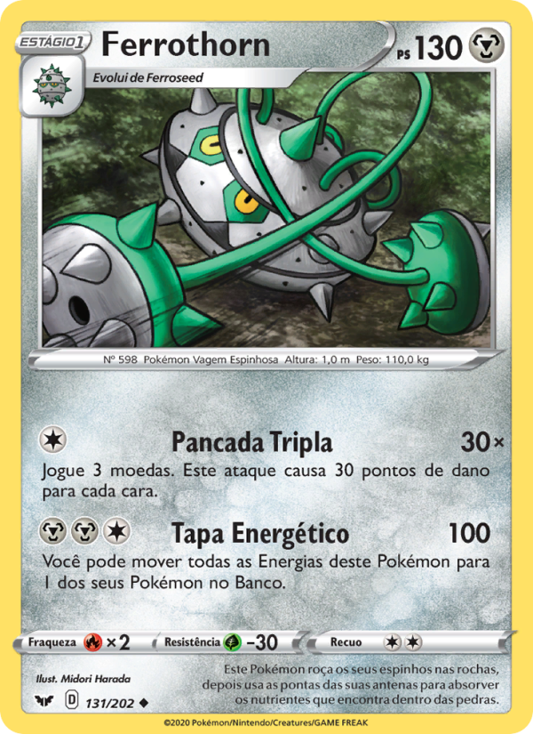 Ferrothorn 131 — Espada e Escudo (Portuguese Pokémon TCG card)