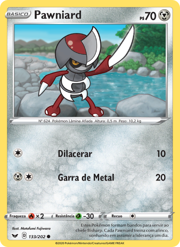 Pawniard 133 — Espada e Escudo (Portuguese Pokémon TCG card)