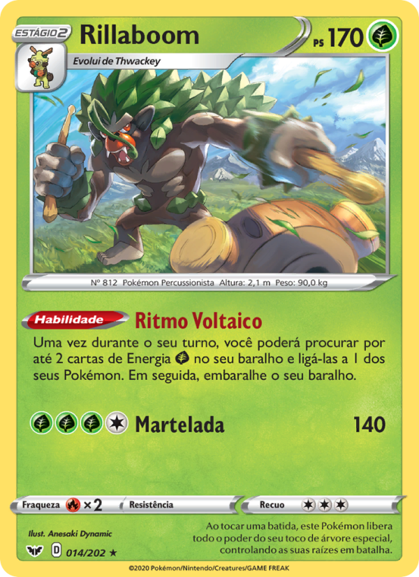 Rillaboom 14 — Espada e Escudo (Portuguese Pokémon TCG card)
