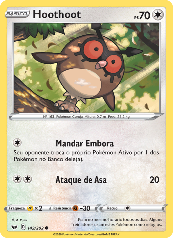 Hoothoot 143 — Sword & Shield (Portuguese Pokémon TCG card)