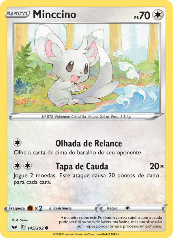 Minccino 145 — Sword & Shield (Portuguese Pokémon TCG card)