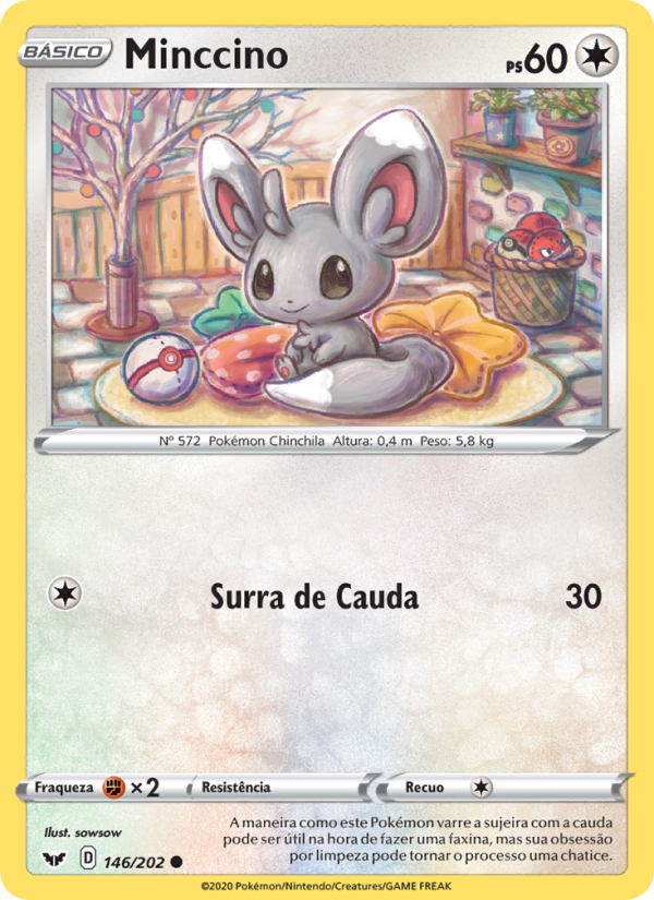 Minccino 146 — Espada e Escudo (Portuguese Pokémon TCG card)