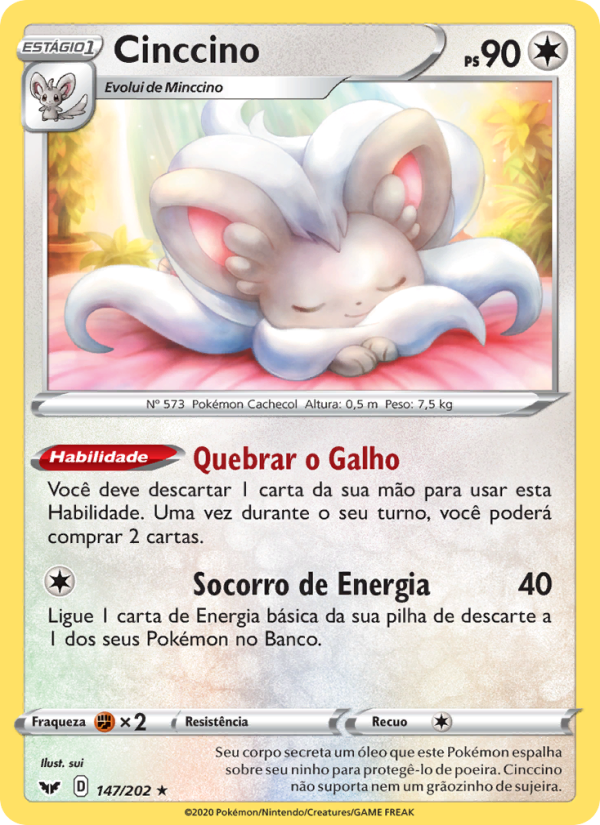 Cinccino 147 — Espada e Escudo (Portuguese Pokémon TCG card)