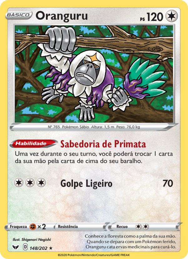 Oranguru 148 — Espada e Escudo (Portuguese Pokémon TCG card)