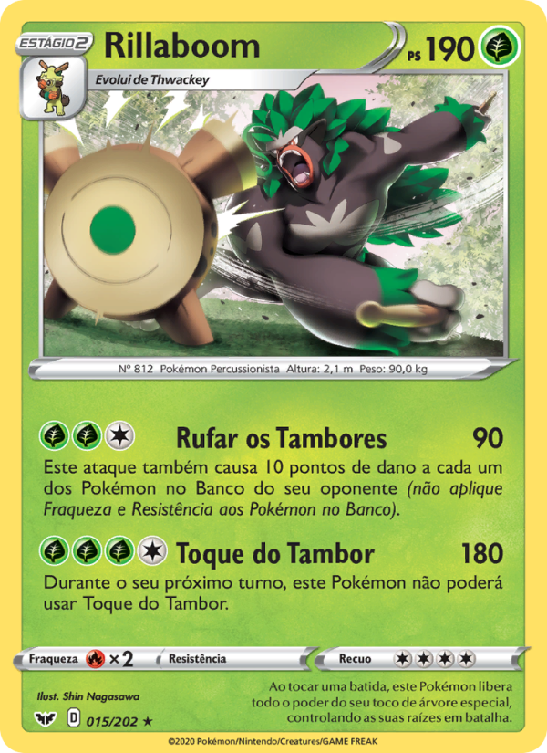 Rillaboom 15 — Espada e Escudo (Portuguese Pokémon TCG card)