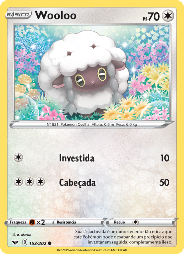 Wooloo 153 — Espada e Escudo (Portuguese Pokémon TCG card)