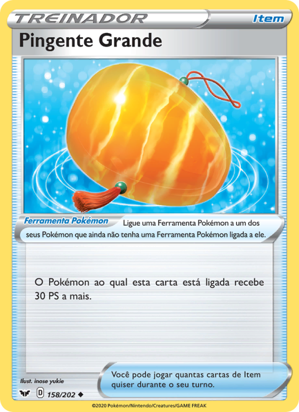 Pingente Grande 158 — Espada e Escudo (Portuguese Pokémon TCG card)