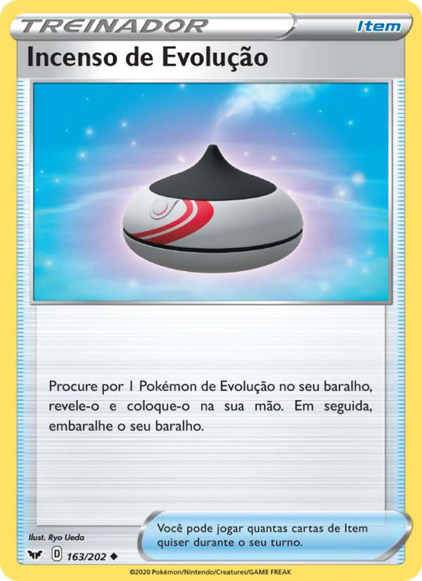 Incenso de Evolução 163 — Espada e Escudo (Portuguese Pokémon TCG card)